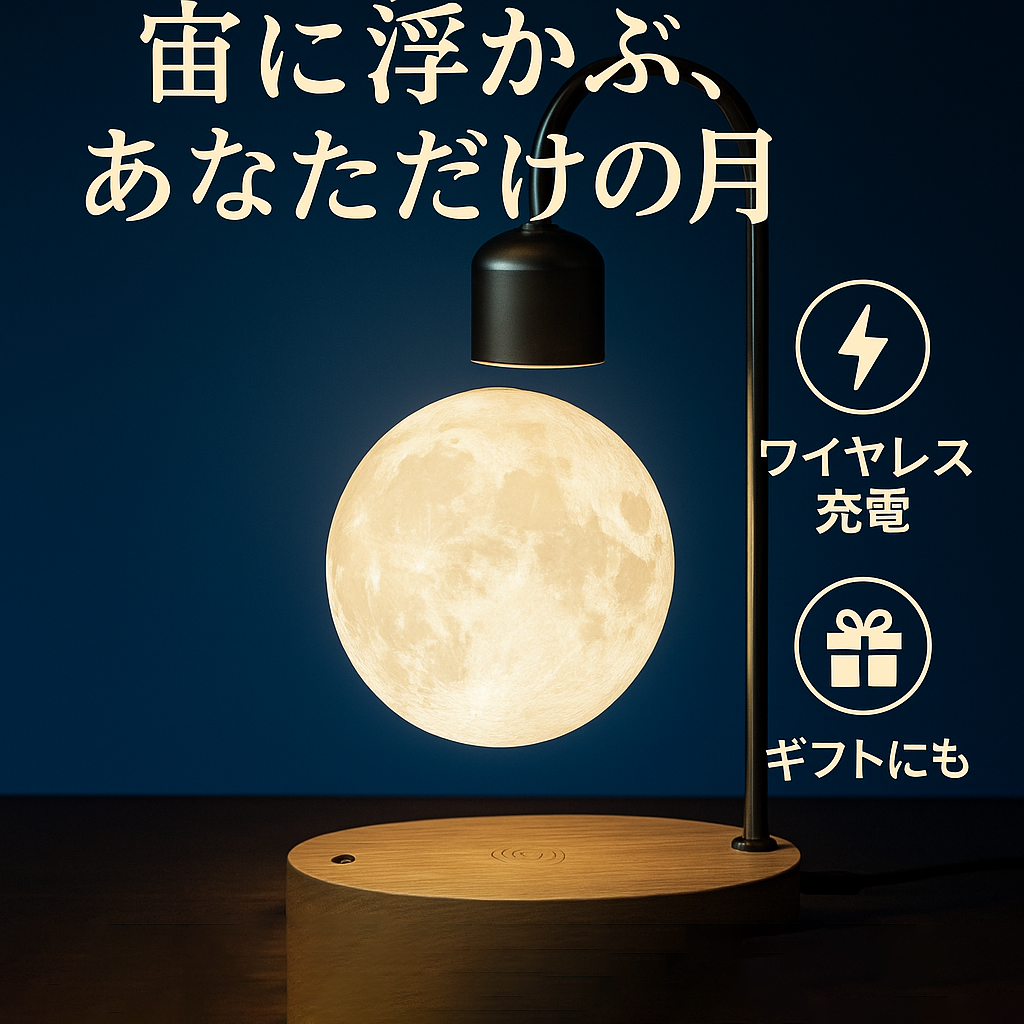 磁気浮遊Moonライト – フローラルデザイン
